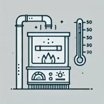 DALL·E 2024 07 23 17.25.29 Une illustration simple représentant le processus de traitement thermique. L'image doit inclure un four, une pièce à chauffer et la température
