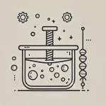 DALL·E 2024 07 23 17.43.49 Une illustration simple représentant le processus de placage chimique. L'image doit inclure un récipient contenant du liquide et des pièces métalliques submergées