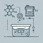 DALL·E 2024 07 23 17.45.53 Une illustration simple représentant le processus de phosphatation. L'image doit inclure un récipient contenant du liquide, une pièce métallique immergée, un