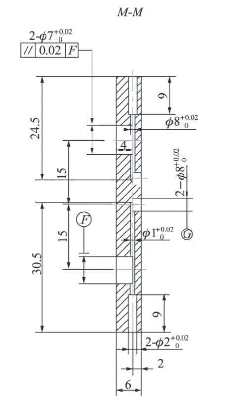Figure 1. Cross section of the deep hole of the thruster board Figure 1. Cross section of the deep hole of the thruster board