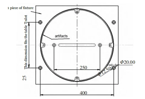 Fig. 3 Drawing for drilling of fixture (unit mm) Fig. 3 Drawing for drilling of fixture (unit mm)