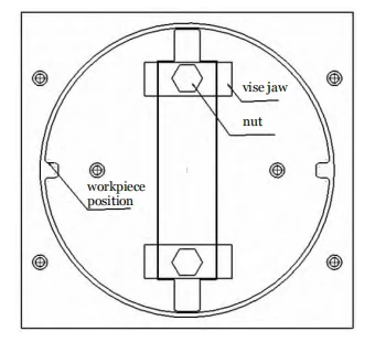 Fig. 4 Schematic diagram of the milling workpiece mounting position Fig. 4 Schematic diagram of the milling workpiece mounting position