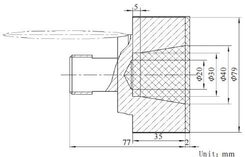 Figure 4 Internal hole machining dimensions Figure 4 Internal hole machining dimensions