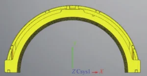 Figure 10 Position of the Mid Plane Down Coordinate System