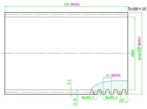 Machining Example Turning a 10mm Pitch Trapezoidal Thread