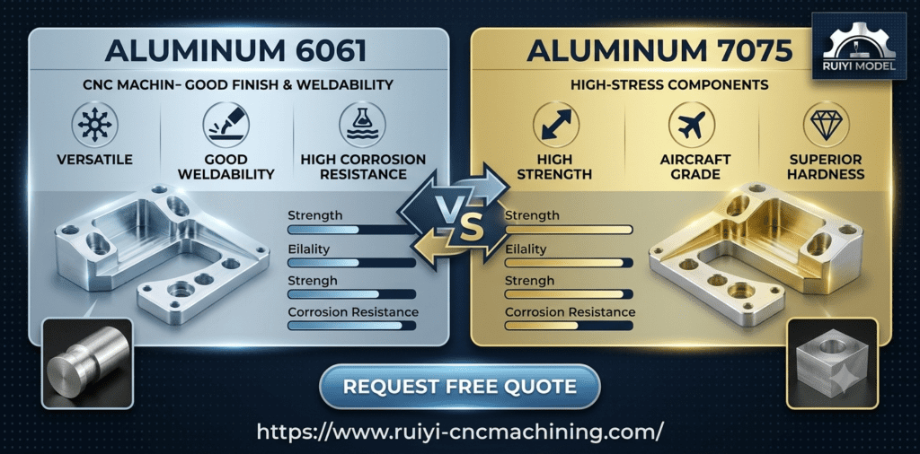 Aluminum 6061 and 7075 for CNC machining