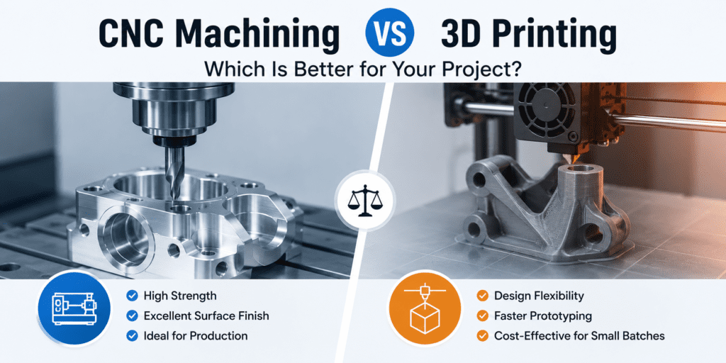 CNC machining vs 3D printing
